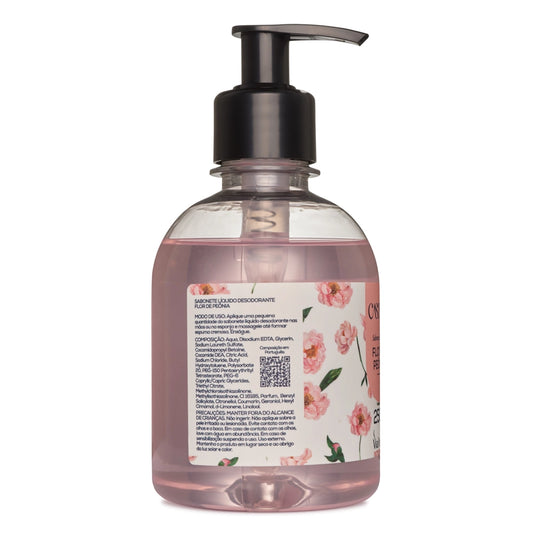 Sabonete Líquido Desodorante Flor de Peônia - Caszulo - Via Aroma - Frasco com 250ml - Mundo dos Óleos