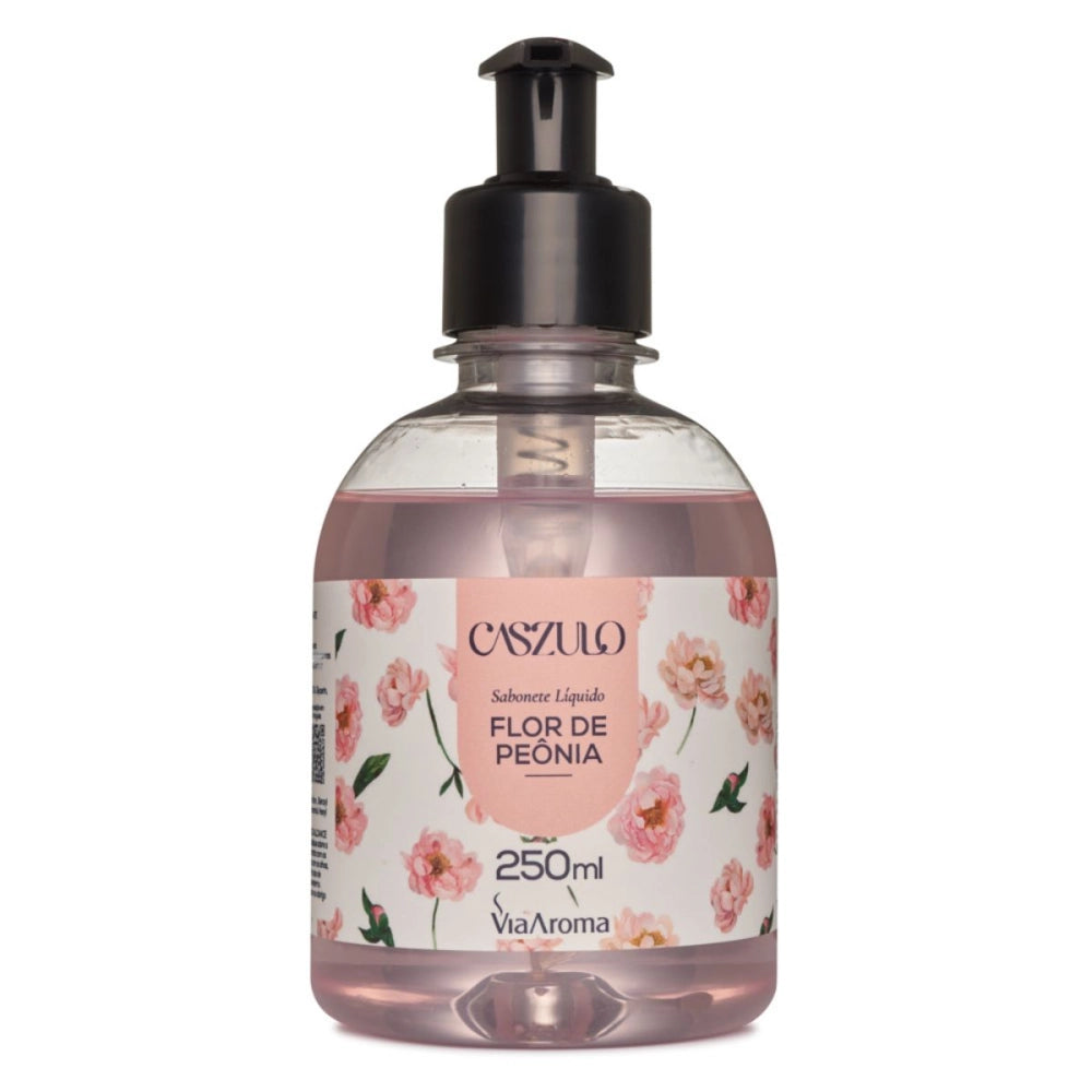 Sabonete Líquido Desodorante Flor de Peônia - Caszulo - Via Aroma - Frasco com 250ml