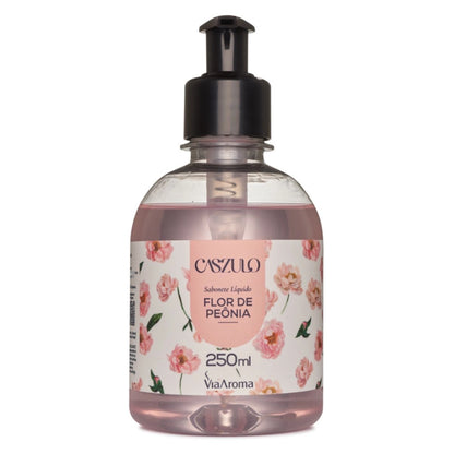 Sabonete Líquido Desodorante Flor de Peônia - Caszulo - Via Aroma - Frasco com 250ml