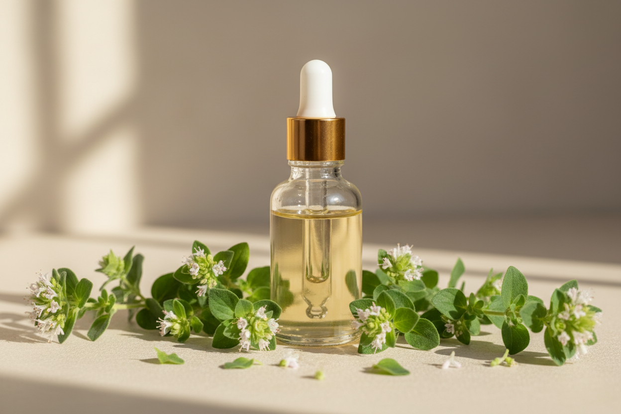 sem texto na imagem

Óleo Essencial de Manjerona
Calmante natural, com propriedades relaxantes, analgésicas e antiespasmódicas — ideal para massagens, aromaterapia e equilíbrio emocional

Nome botânico: Origanum majorana

Parte usada: Folhas e flores

Método de extração: Destilação a vapor

Origem: [Inserir país de origem]

Principais componentes: Terpinen-4-ol, sabineno, γ-terpineno