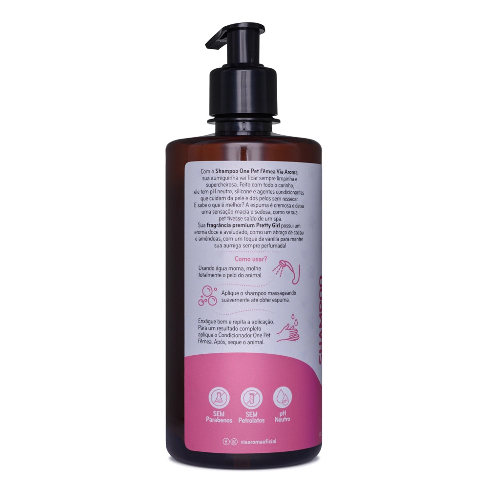 Shampoo One Pet Fêmea - Via Aroma - Frasco com 500ml
