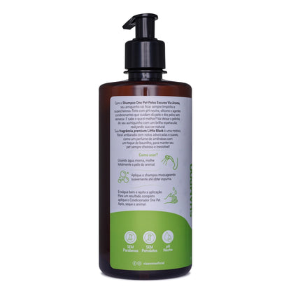 Shampoo One Pet Pelos Escuros - Via Aroma - Frasco com 500ml