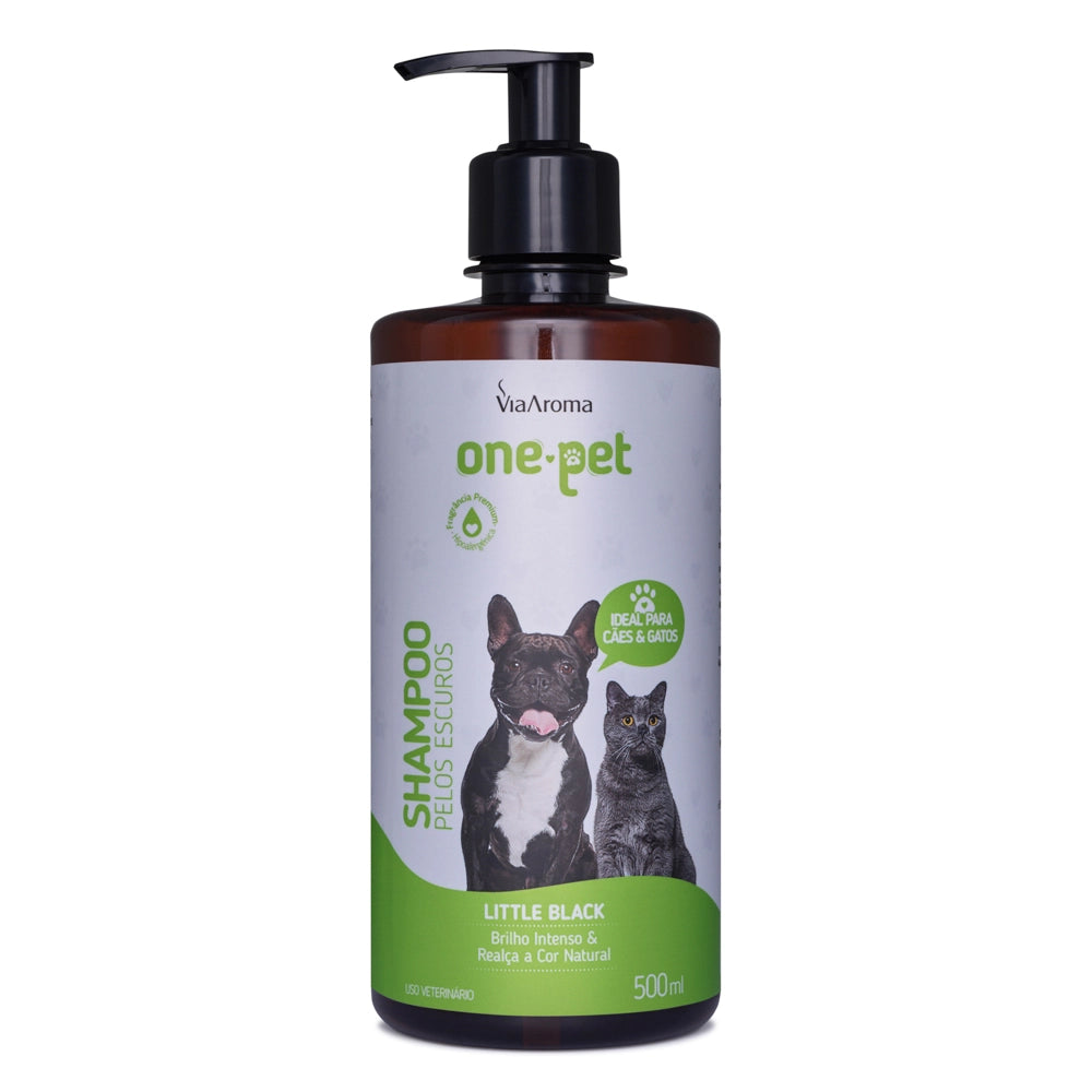 Shampoo One Pet Pelos Escuros - Via Aroma - Frasco com 500ml