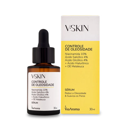 V.Skin Sérum Controle de Oleosidade - Via Aroma - Frasco com 30ml
