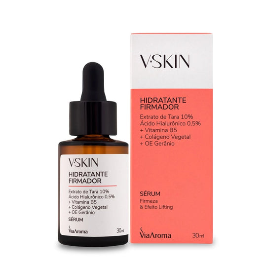 V.Skin Sérum Hidratante Firmador - Via Aroma - Frasco com 30ml - Mundo dos Óleos