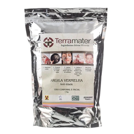 Argila Mineral Vermelha - TerraMater - 1kg - Mundo dos Óleos