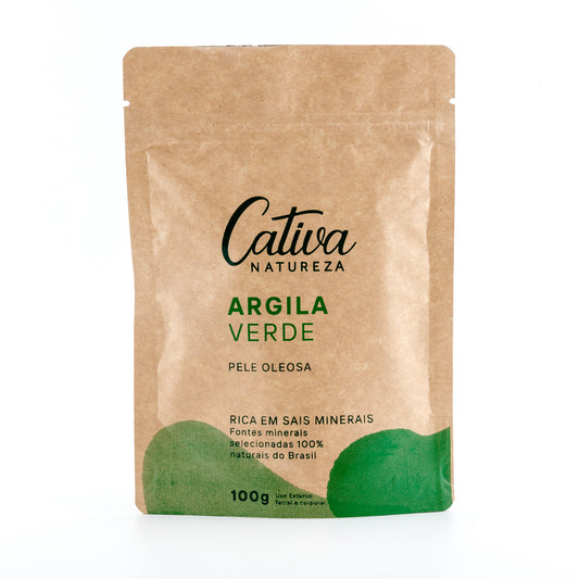 Máscara de Argila Verde Facial - Cativa - Frasco com 100g - Mundo dos Óleos