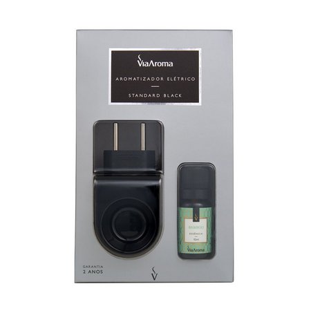 Aromatizador Elétrico Standard Black com Essência -  Bamboo - Via Aroma - Mundo dos Óleos
