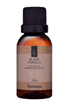 Essência Hidrossolúvel de Black Vanilla - Via Aroma - Frasco com 30ml - Mundo dos Óleos