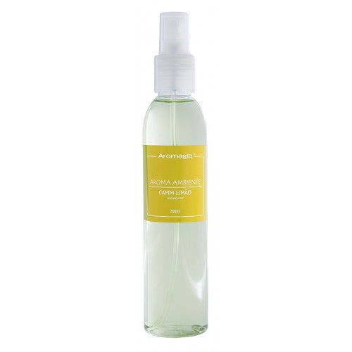Spray de Ambiente - Capim Limão - (Com Óleo Essencial de Lemongrass) - WNF - Frasco com 200ml - Mundo dos Óleos