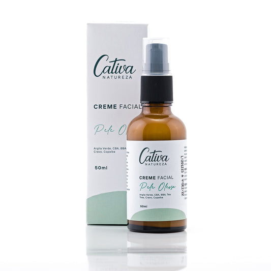 Creme Facial Pele Óleosa - Cativa - Frasco com 60g - Mundo dos Óleos