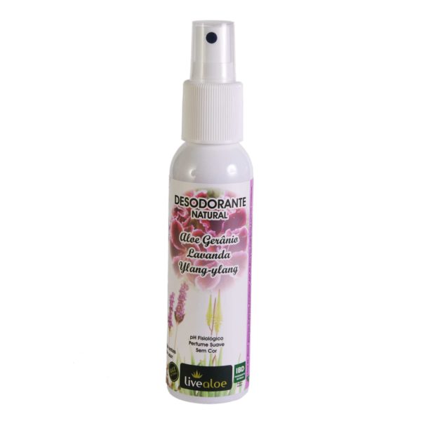 Desodorante Natural Aloe Gerânio - LiveAloe - Frasco com 120ml - Mundo dos Óleos