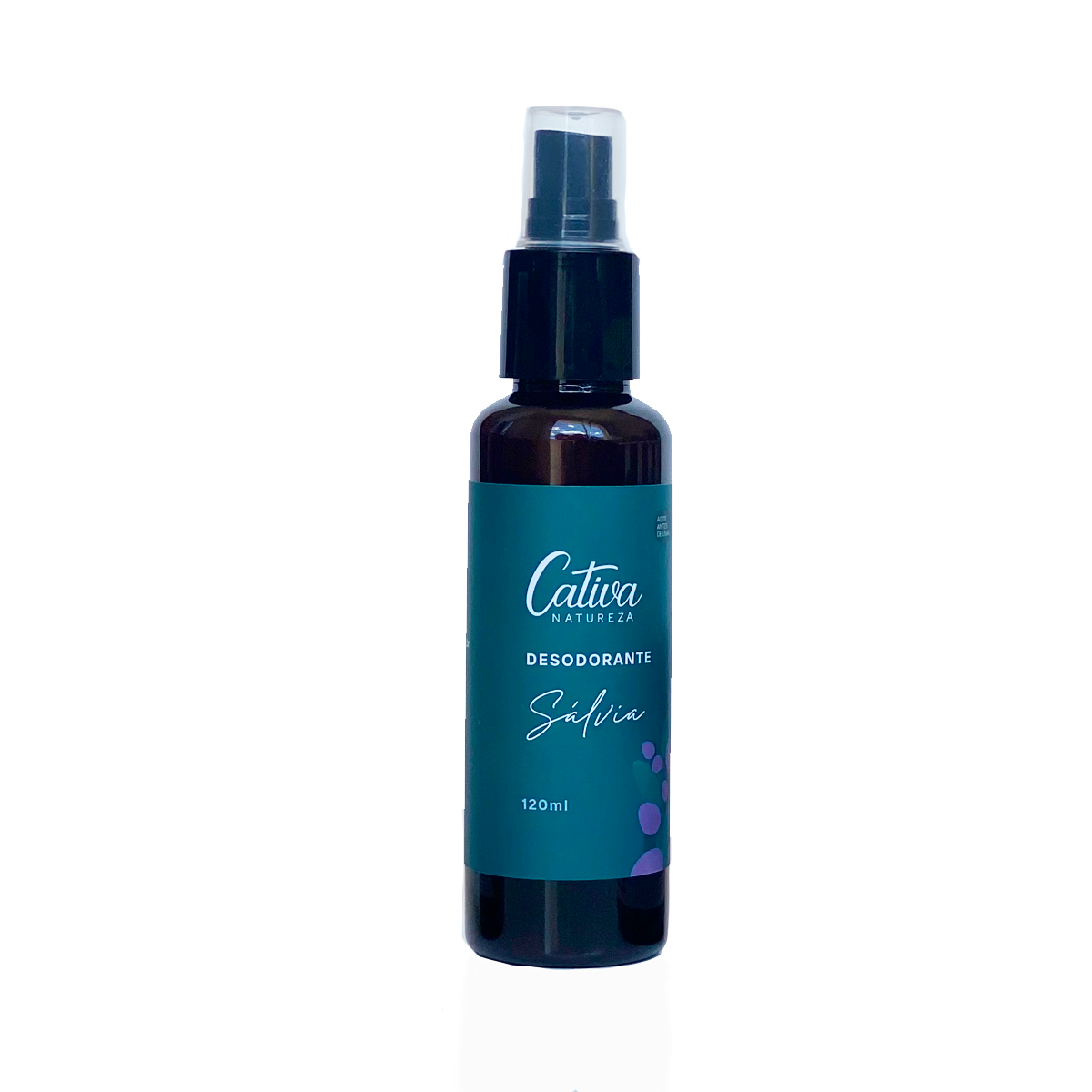 Desodorante Spray de Sálvia - Cativa - Frasco com 120ml - Mundo dos Óleos