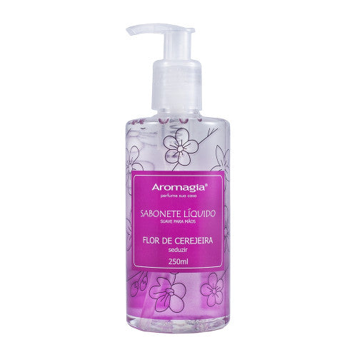 Sabonete Líquido Flor de Cerejeira - (Com Óleo Essencial de Ylang Ylang) - WNF - Frasco com 250ml - Mundo dos Óleos