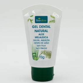 Gel Dental Natural Aloe Melaleuca - LiveAloe - Frasco com 70g - Mundo dos Óleos