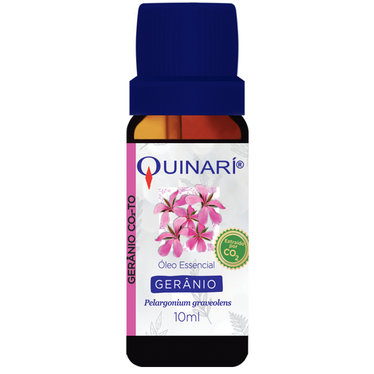 Óleo Essencial de Gerânio (CO2) - Quinarí - Frasco com 10ml - Mundo dos Óleos