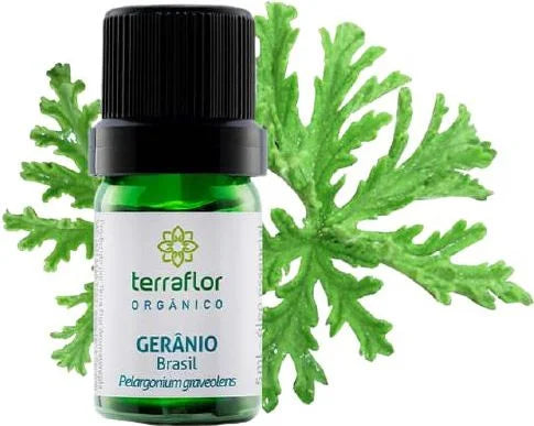 Óleo Essencial de Gerânio Brasil (Orgânico) Terra Flor - Frasco com 5ml - Mundo dos Óleos