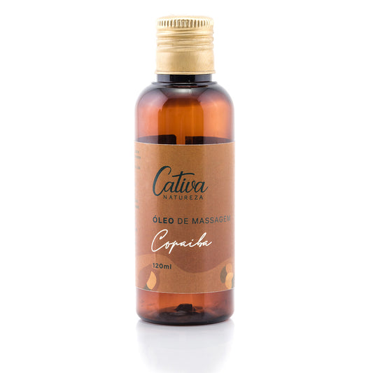 Óleo de Massagem Copaíba Orgânico Natural e Vegano - Cativa - Frasco com 120ml - Mundo dos Óleos