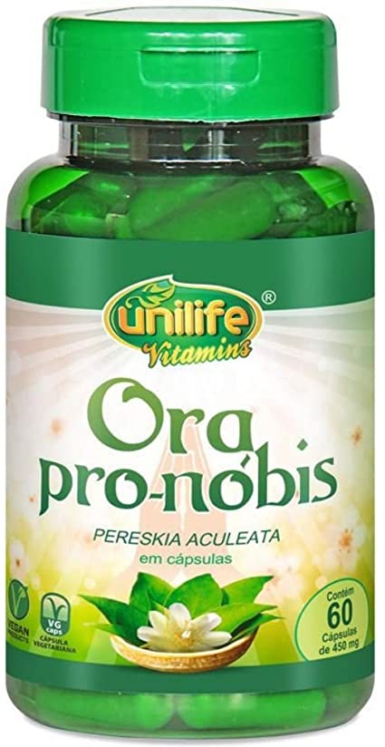 Ora Pro-Nóbis - Unilife - Frasco com 60 Cápsulas de 450mg - Mundo dos Óleos