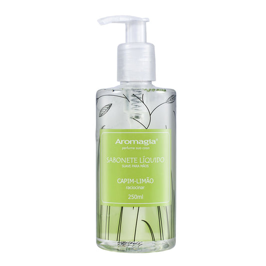 Sabone Líquido Capim Limão - (Com Óleo Essencial de Lemongrass) - WNF - Frasco com 250ml - Mundo dos Óleos