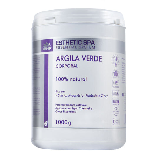 Argila Verde Corporal - WNF - Frasco com 1kg - Mundo dos Óleos