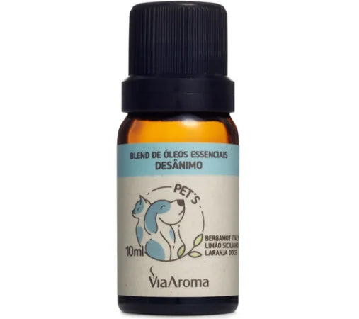Blend de Óleos Essenciais Para Pets (Desanimo) - Via Aroma - Frasco com 10ml - Mundo dos Óleos