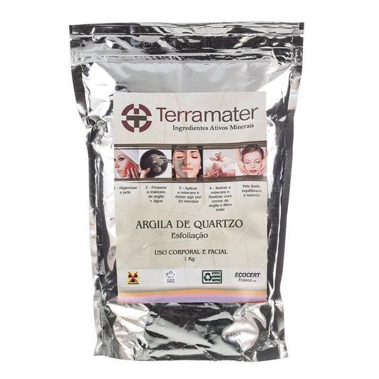 Argila Mineral de Cristais de Quartzo - TerraMater - 1kg - Mundo dos Óleos