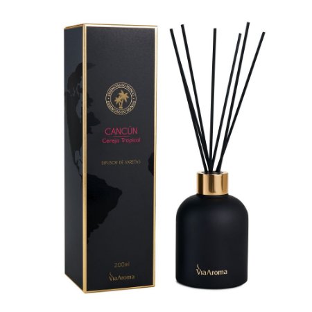 Difusor de Varetas - Cancun - Via Aroma - Frasco com 200ml - Mundo dos Óleos