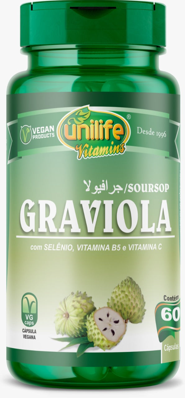 Óleo de Graviola - Unilife - Frasco com 60 Capsulas de 500mg - Mundo dos Óleos