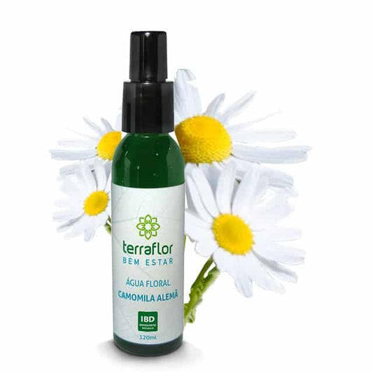 Água Floral de Camomila alemã  - Terra Flor - Frasco com 120ml - Mundo dos Óleos
