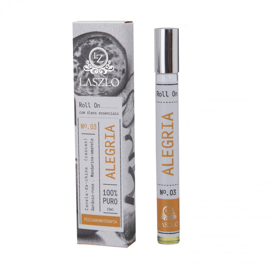 Roll-on Alegria - Laszlo - Frasco com 10ml - Mundo dos Óleos