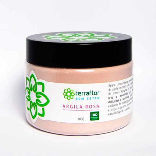 Argila Rosa - Terra Flor - Frasco com 300g - Mundo dos Óleos