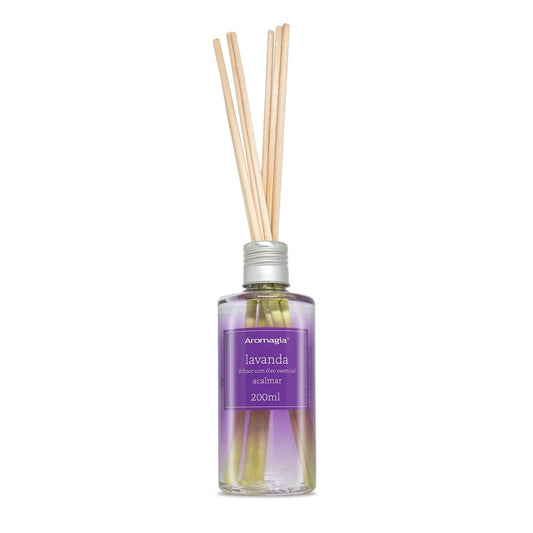 Difusor de Varetas - Lavanda - (Com Óleo Essencial de Lavanda) - WNF - Frasco com 200ml - Mundo dos Óleos