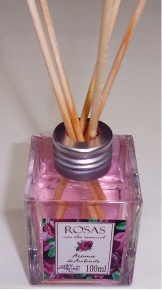 Aromatizador de Ambientes Varetas Rosas - Arte dos Aromas - Frasco com 100ml - Mundo dos Óleos