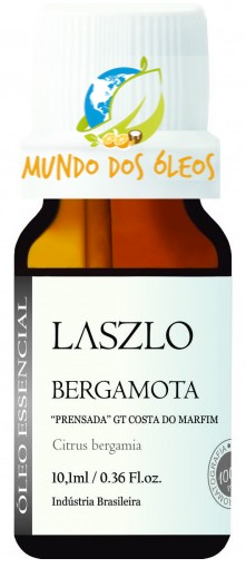 Óleo Essencial de Bergamota - Prensada - Costa do Marfim - Laszlo - Frasco com 10ml - Mundo dos Óleos