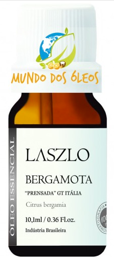 Óleo Essencial de Bergamota - Prensada - Itália - Laszlo - Frasco com 10ml - Mundo dos Óleos