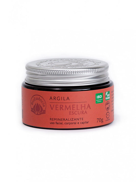 Argila Vermelha Escura - BioEssência - Frasco com 70g - Mundo dos Óleos