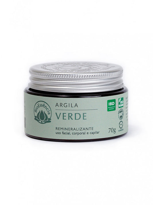 Argila Verde - BioEssência - Frasco com 70g - Mundo dos Óleos