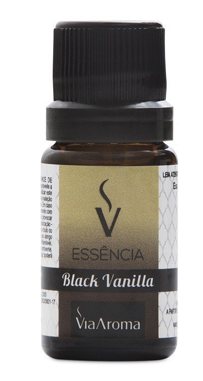 Essência Black Vanilla - Via Aroma - Frasco com 10ml - Mundo dos Óleos