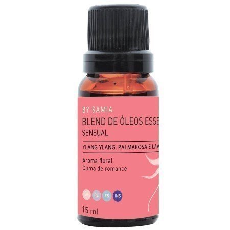 Blend Lavanda, Palmarosa e Ylang Ylang - Sensual - By Samia - Frasco com 15ml - Mundo dos Óleos