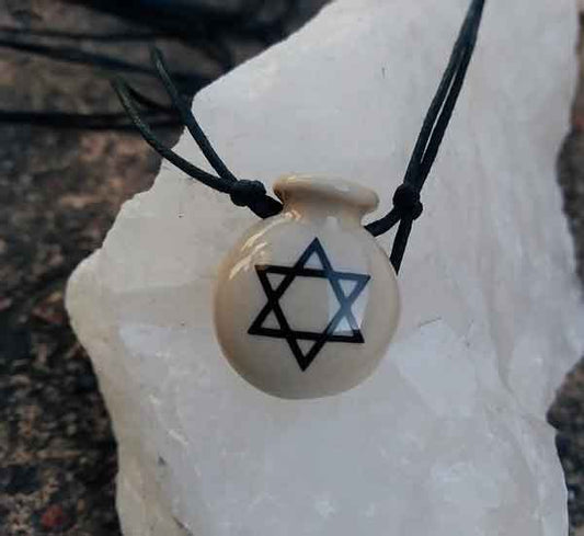 Colar Aromático Coleção Judaísmo Estrela de Davi -  Cantil Cru - Ortega - Mundo dos Óleos