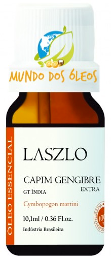 Óleo Essencial de Capim Gengibre - Laszlo - Frasco com 10ml - Mundo dos Óleos