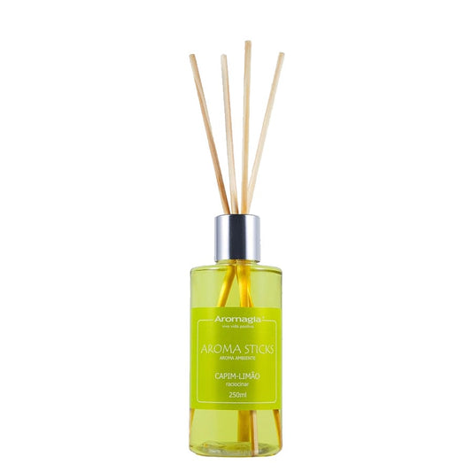 Difusor de Varetas - Capim Limão - (Com Óleo Essencial de Lemongrass) - WNF - Frasco com 200ml - Mundo dos Óleos