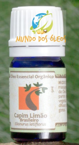 Óleo Essencial Orgânico de Capim Limão Brasileiro - Oshadhi - Frasco com 5ml - Mundo dos Óleos