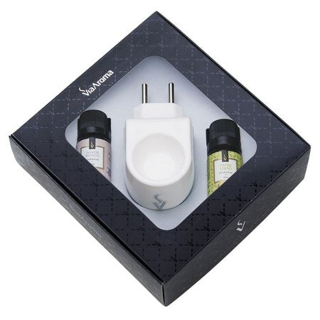 Aromatizador Kit Presente Standard com Essências - Capim Limão e Jasmim Branco - Via Aroma - Mundo dos Óleos