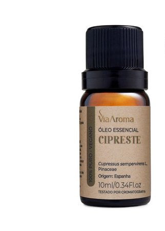 Óleo Essencial de Cipreste - Via Aroma - Frasco com 10ml - Mundo dos Óleos