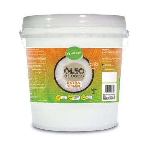 Óleo de Coco Extra Virgem - Qualicoco - Balde com 3 Litros - Mundo dos Óleos
