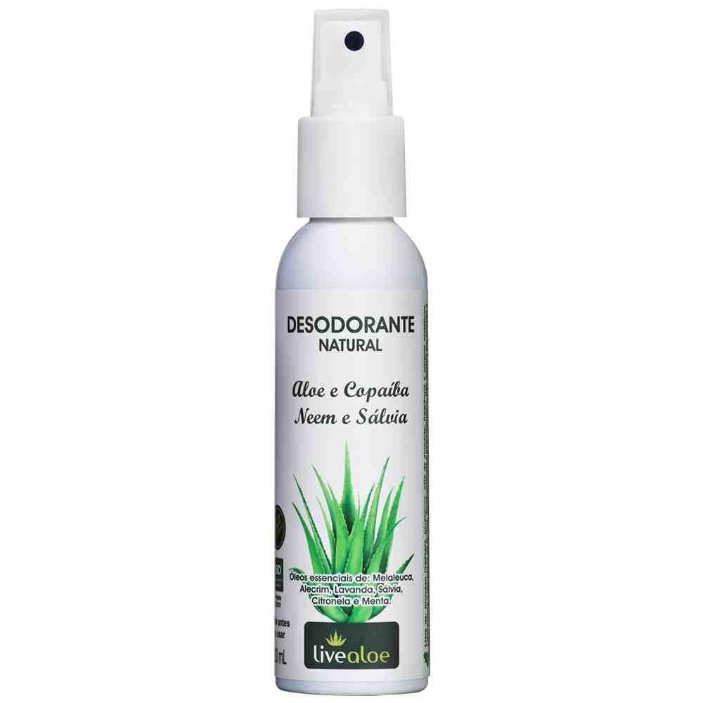 Desodorante Natural Aloe Copaíba - LiveAloe - Frasco com 120ml - Mundo dos Óleos