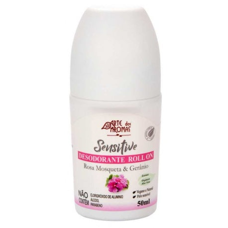 Desodorante Roll On Rosa Mosqueta & Gerânio - Arte dos Aromas - Frasco com 50ml - Mundo dos Óleos