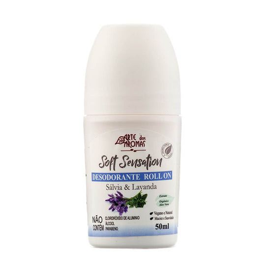 Desodorante Roll On Sálvia & Lavanda -Arte dos Aromas - Frasco com 50ml - Mundo dos Óleos
